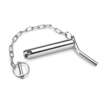 Broche à poignée avec chaîne pour bras de relevage inférieur, zinguée 