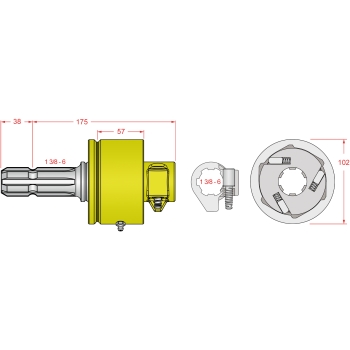 Roue libre male femelle pour cardan agricole 2500 Nm 1 3/8 pouce 6 cannelures rotation droite FDS100 FKSDriveShaft Roue libre male femelle pour cardan agricole 2500 Nm 1 3/8 pouce 6 cannelures rotation droite FDS100 FKSDriveShaft