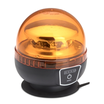 Gyrophare LED rotatif sur batterie, fixation magnétique, sur batterie, homologué R65-R10 Gyrophare LED rotatif sur batterie, fixation magnétique, sur batterie, homologué R65-R10