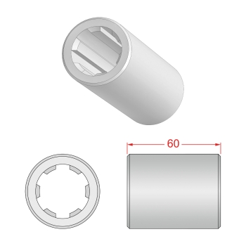 Douille cannelé pour cardans agricoles 1 3/8 pouce 6 cannelures 48 x 60 mm FKSDriveShaft Douille cannelé pour cardans agricoles 1 3/8 pouce 6 cannelures 48 x 60 mm FKSDriveShaft