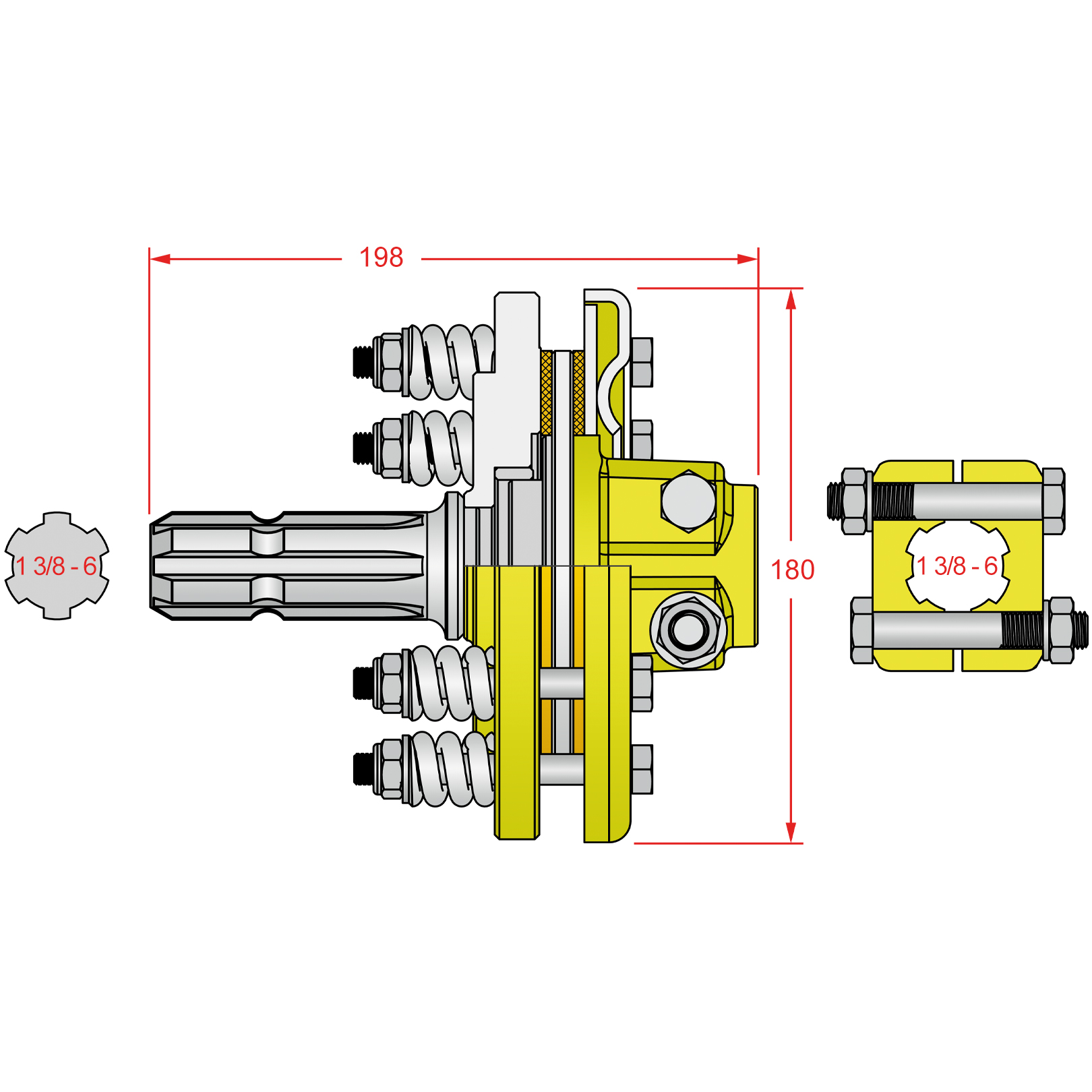 FK Söhnchen* | Limiteur à friction pour cardan agricole 900 Nm male femelle  1 3/8 pouce 6 cannelures FKSDriveShaft Limiteur à friction pour cardan  agricole 900 Nm male femelle 1 3/8 pouce 6 cannelures FKSDriveShaft