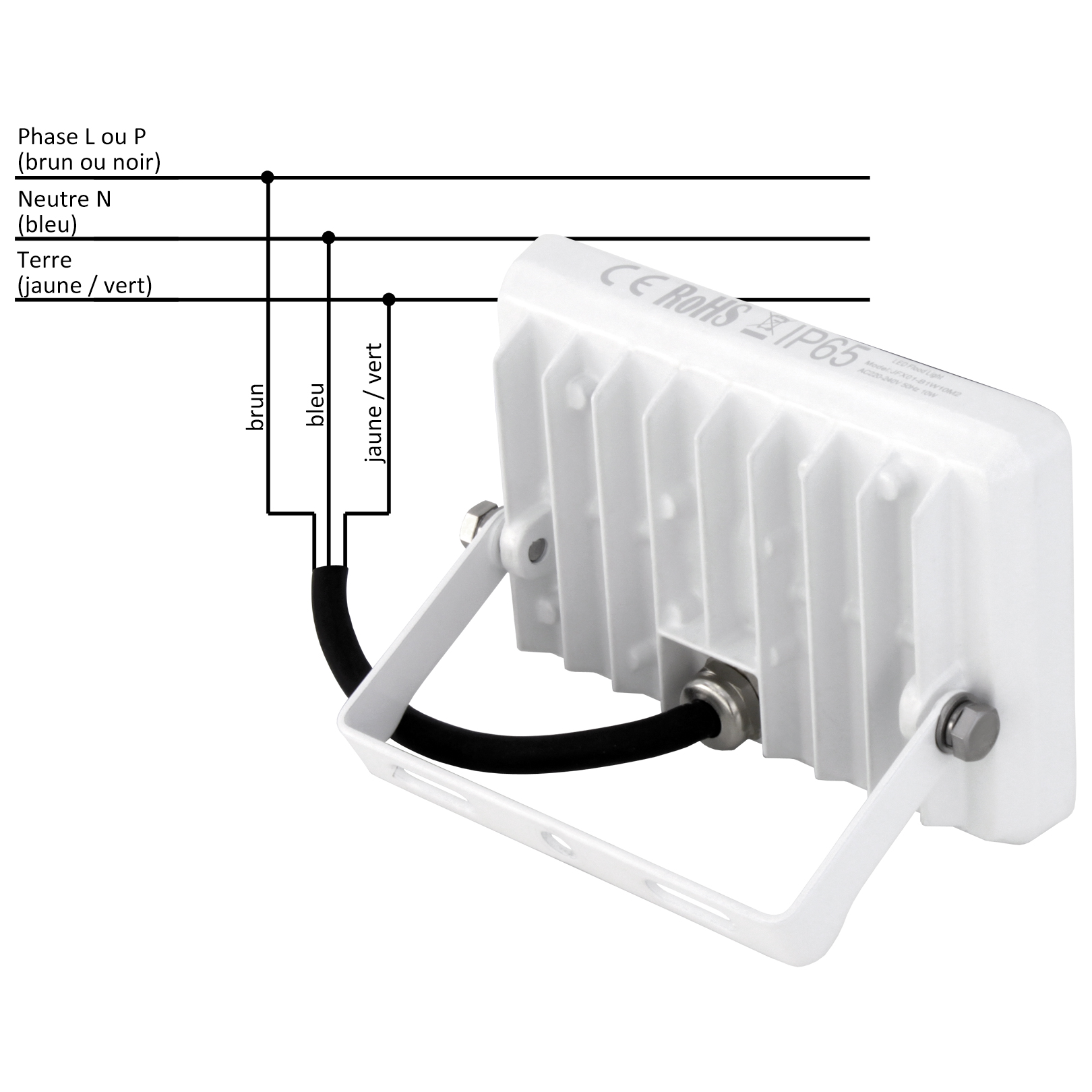 Projecteur LED 50W 4.000lm blanc avec détecteur de mouvement intégré AdLuminis Projecteur LED 50W 4.000lm blanc avec détecteur de mouvement intégré AdLuminis